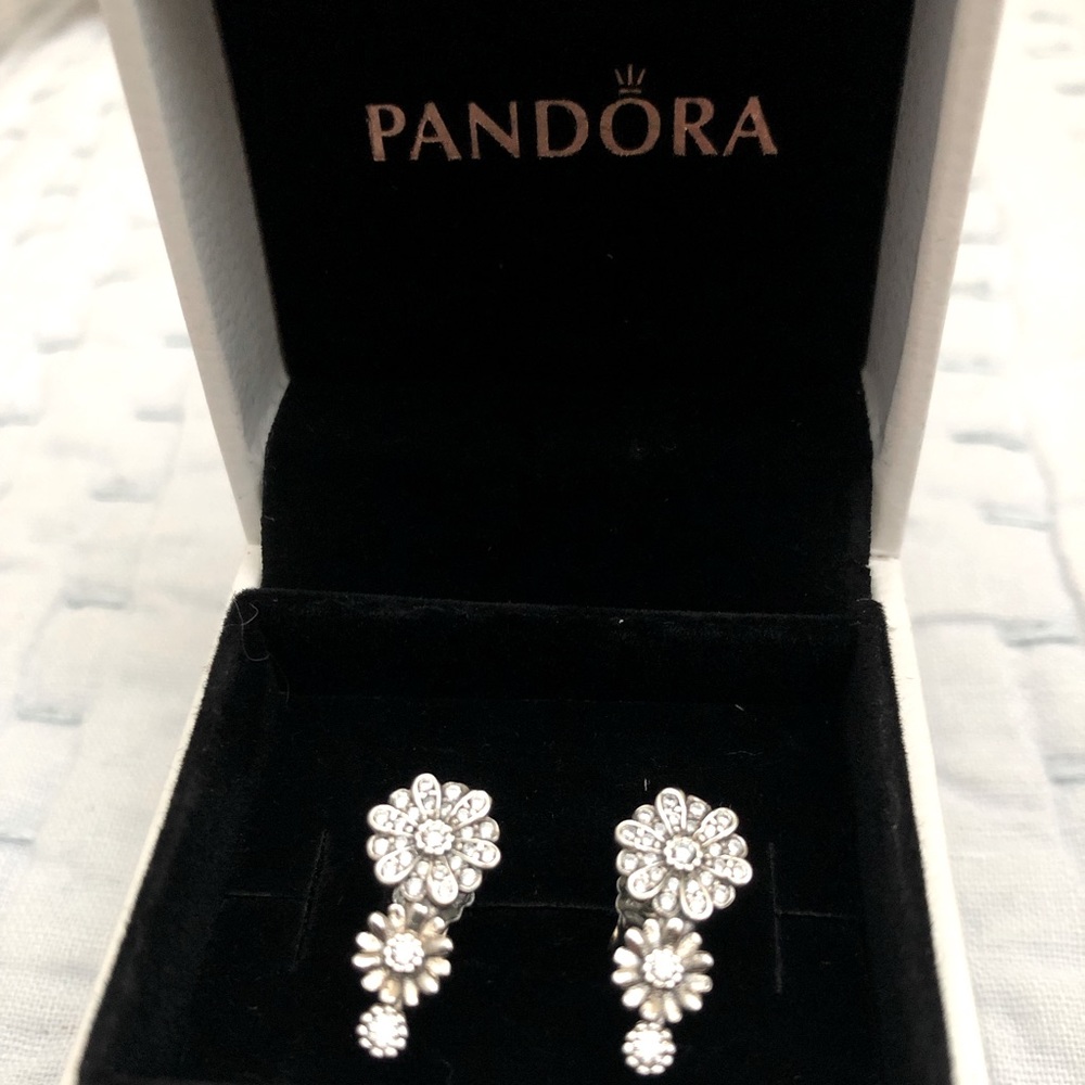 Authentic Pandora Daisy Trio Stud Earrings